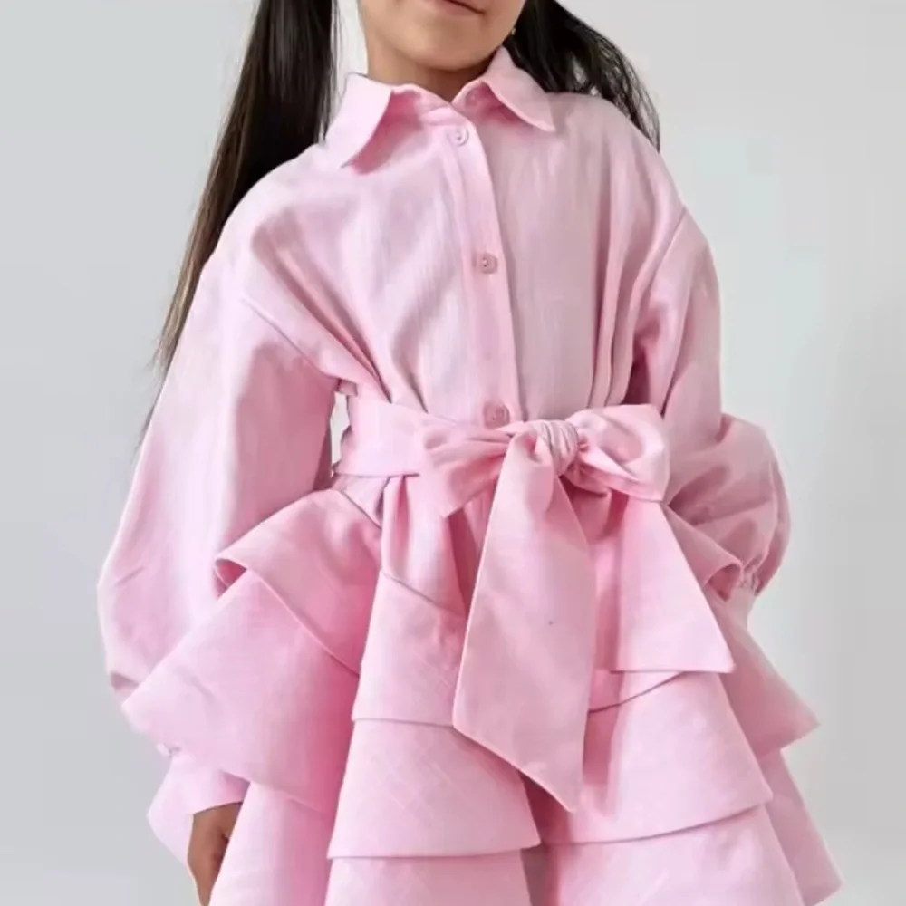 Pink Ruffled Kids Shirt - Picture 1 of 1